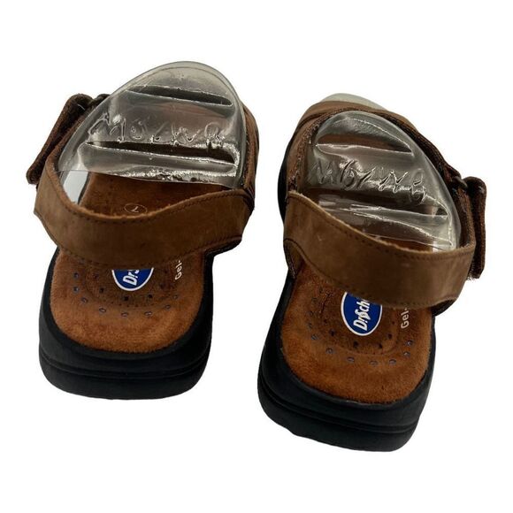 Dr. Scholls Sandals Women's 7 Cline Brown Leather Gel-Pac Insole comfort - Picture 2 of 7